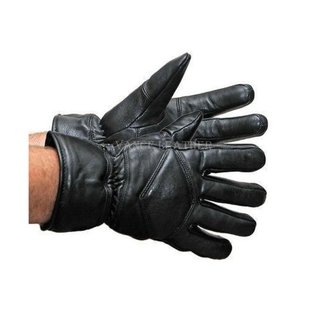 Men's Lined Lamb Skin Leather Mid Length Gauntlet Gloves
